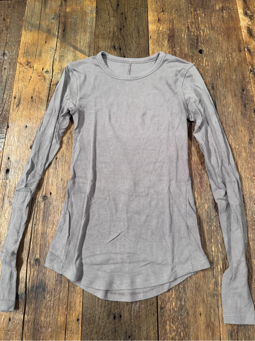 lululemon athletica Long Sleeve Crewneck Top in Light Gray